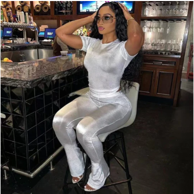 Slim-Fit Short-Sleeved Casual 2pc Set