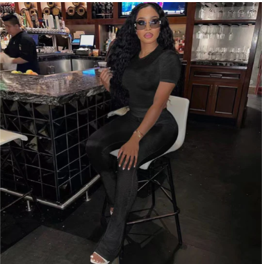 Slim-Fit Short-Sleeved Casual 2pc Set